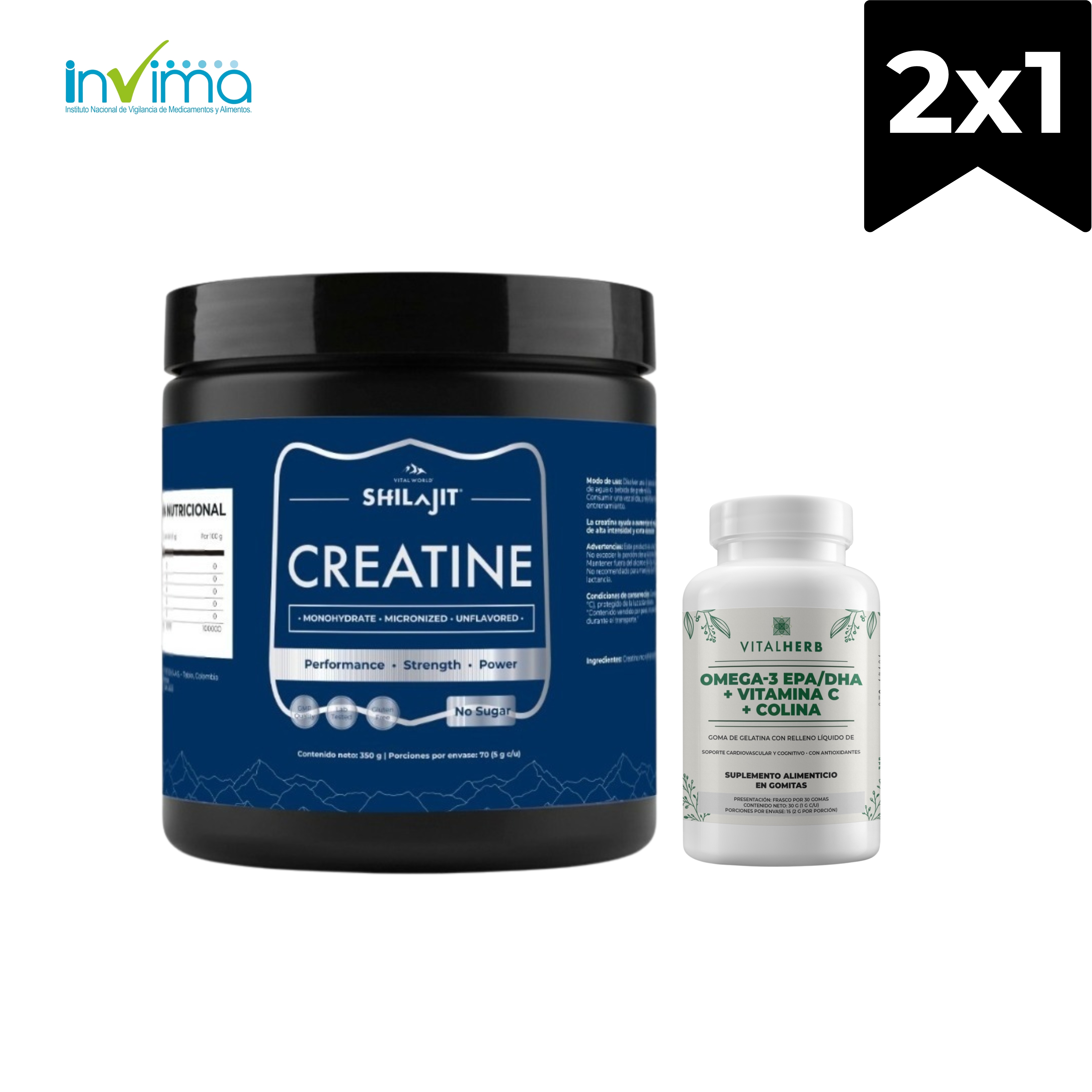 SHILAJIT CREATINA premium+ Omega 3 x30